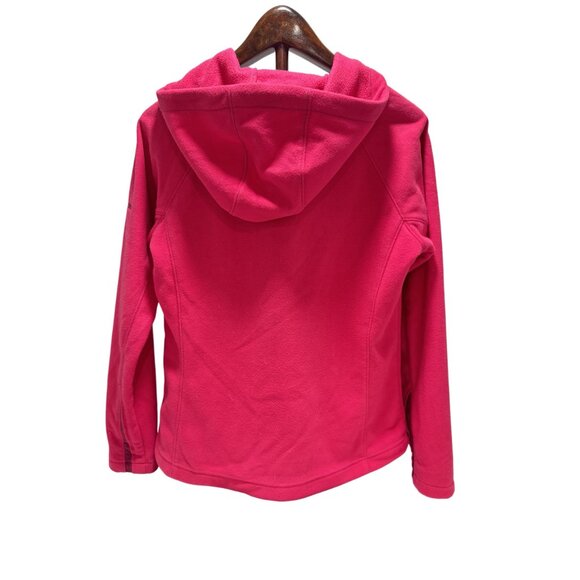 Columbia Size Medium Pink Zip Up Hood Pocket Fleece Athletic Jacket - Picture 5 of 6